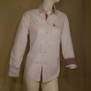 Plaid accented dress shirt